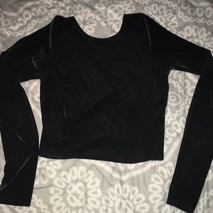 Abercrombie & Fitch black velvet crop top